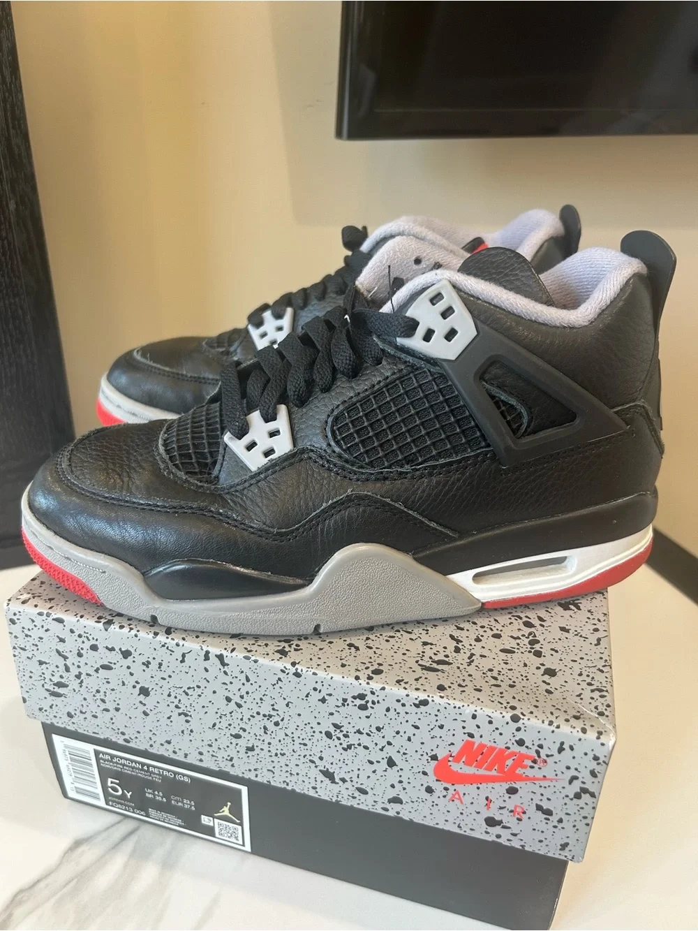 Air Jordan 4 Retro GS Bred Reimagined Size 5Y w/ Box